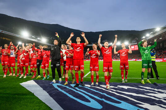 Players of Brann celebrate