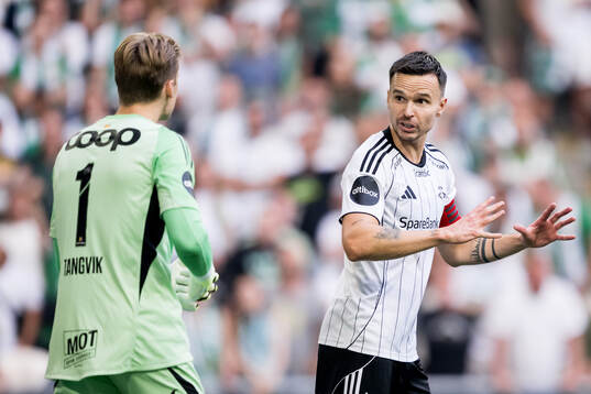 Goalkeeper Sander Tangvik and Ole Selnæs of Rosenborg