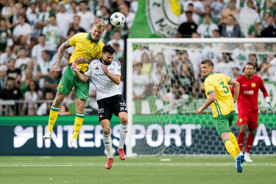 Victor Eriksson of Hammarby and Dino Islamovic of Rosenborg