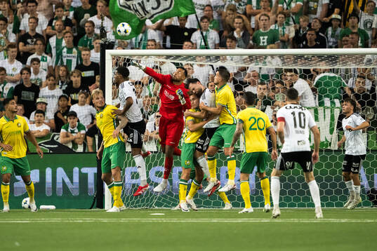 Mikkel Konradsen Ceide and Dino Islamovic of Rosenborg and
