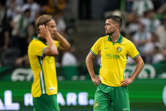 Pavle Vagic of Hammarby looks dejected