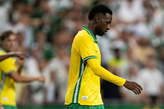 Shaquille Pinas of Hammarby looks dejected