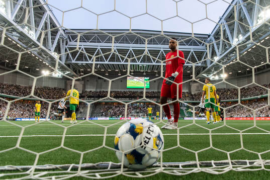 Goalkeeper Warner Hahn of Hammarby looks dejected