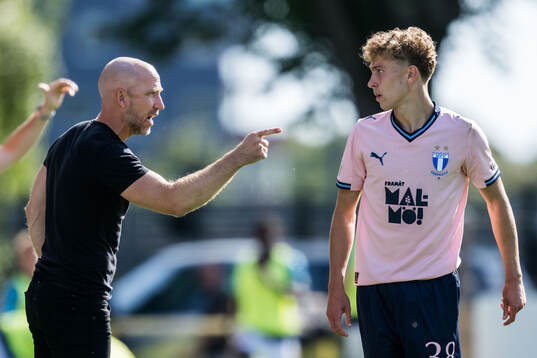 Malmö FFs tränare Henrik Rydström och Hugo Bolin