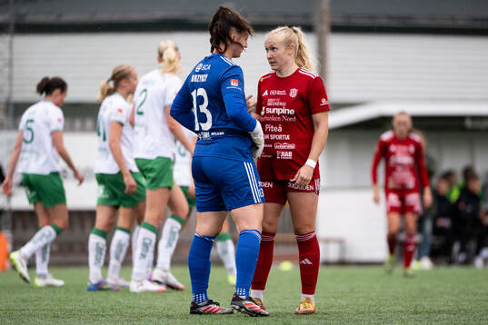 Piteås målvakt Lauren Brzykcy och Maggy Henschler deppar