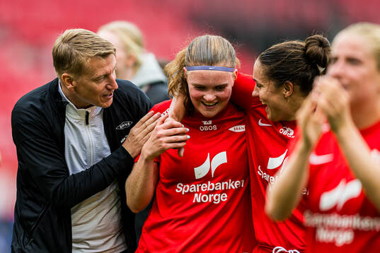 Leif Gunnar Smerud, head coach of Brann,, Signe Gaupset and