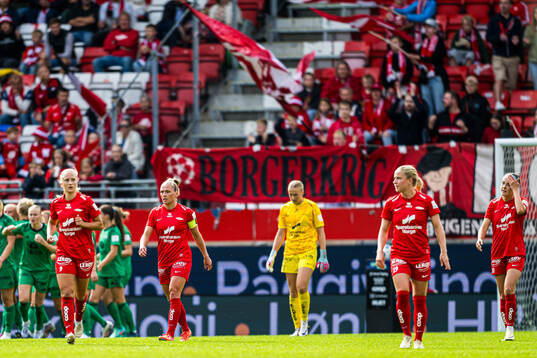 Karoline Heimvik Haugland of Brann looks dejected