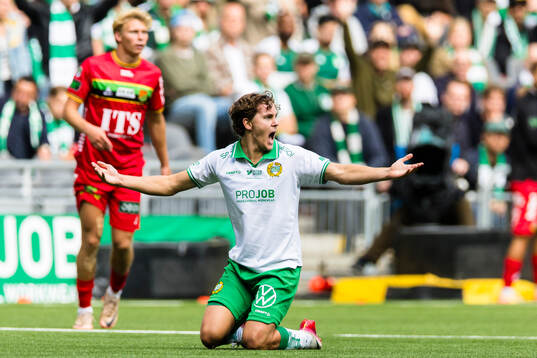 Hammarbys Hampus Skoglund reagerar