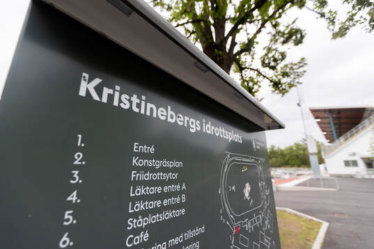 En karta över Kristinebergs idrottsplats