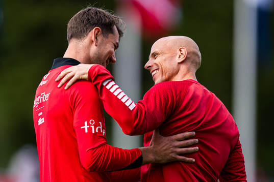 Fredrik Pallesen Knudsen of Brann and Ruben Kristiansen of