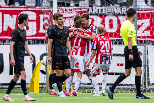 Vegard Erlien of Tromsø celebrates