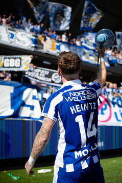 IFK Göteborgs Tobias Heintz jublar och håller i
