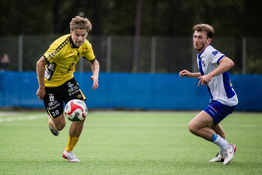 Elfsborgs Gottfrid Rapp och Haninges Kalle Selin Stregart