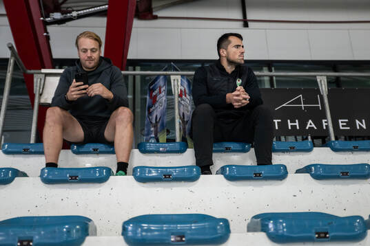 Sportchef Hampus Sjöström och Klubbdirektör Alen Bibic