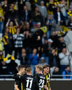 John Paul Dembe of Häcken celebrates