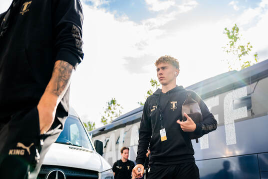 Hugo Bolin of Malmö FF arrives at the stadium