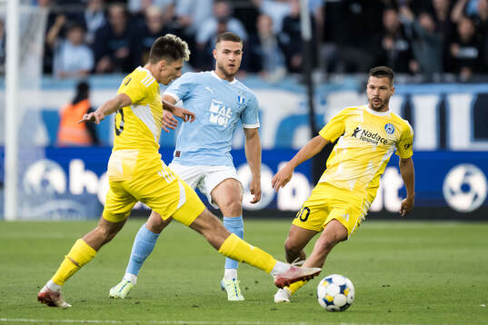 Gabriel Busanello of Malmö FF and Jan Navratil of SK Sigma