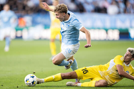 Hugo Bolin of Malmö FF and Filip Slavicek of SK Sigma