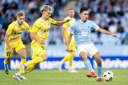 Stepan Langer of SK Sigma Olomouc and Adrian Skogmar of