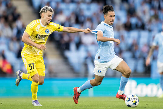 Stepan Langer of SK Sigma Olomouc and Adrian Skogmar of