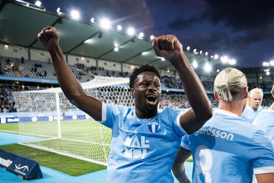 Emmanuel Ekong celebrates