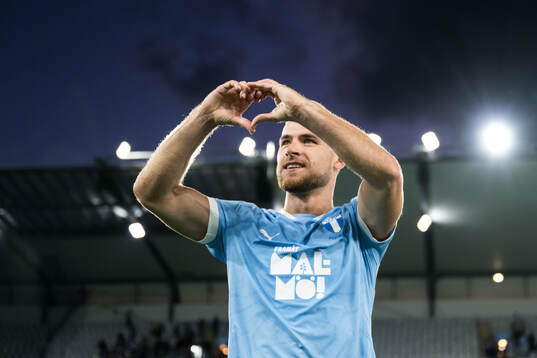 Gabriel Busanello of Malmö FF celebrates