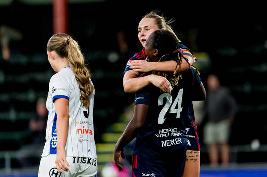 Rosengårds Emma Jansson och Anam Imo jublar