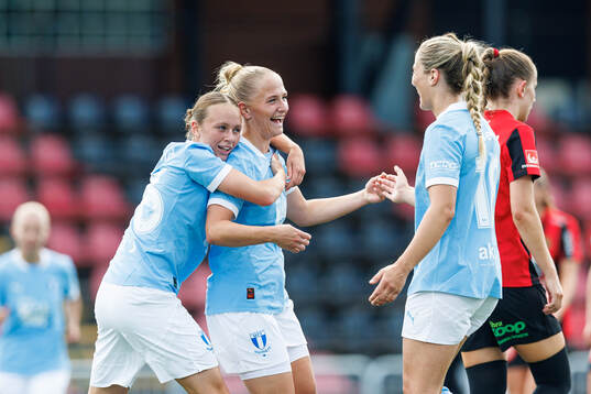 Malmö FFs Lovisa Breland, Tuva Skoog och Courtney Nevin