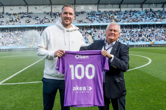 Malmö FFs Robin Olsen och ordförande Anders Pålsson