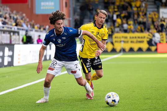 Halmstads Rocco Ascone och Elfsborgs Simon Hedlund