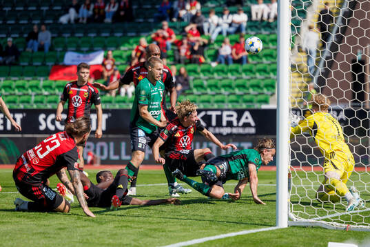 Varbergs Gustav Broman med målchans