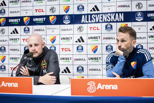 Brommapojkarnas tränare Fredrik Landén och Djurgårdens