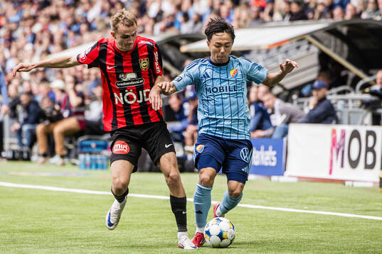Brommapojkarnas Victor Lind och Djurgårdens Keita Kosugi