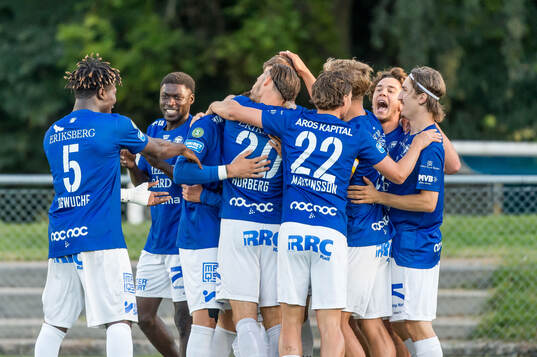 Trelleborgs spelare jublar