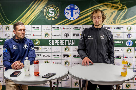 Trelleborgs tränare Kristian Haynes och Landskronas