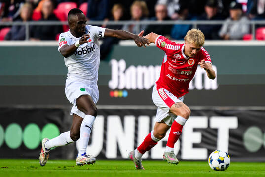Helsingborgs Adam Akimey och Kalmars Rony Jansson