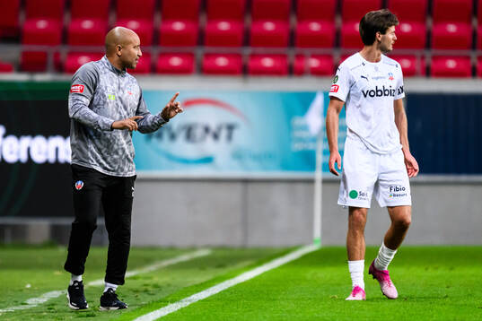 Helsingborgs tränare Kleber Saarenpää och Wilhelm Loeper