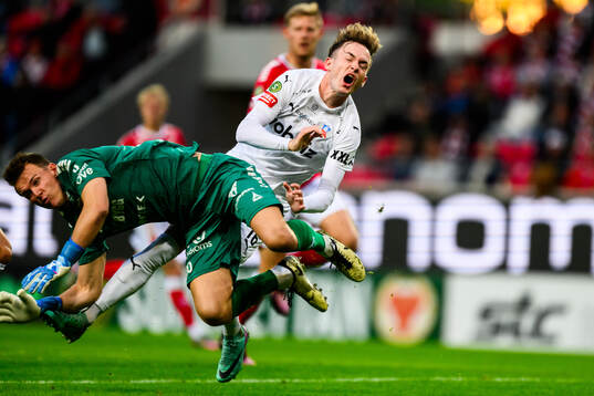 Kalmars målvakt Jakob Kindberg och Helsingborgs Alexander
