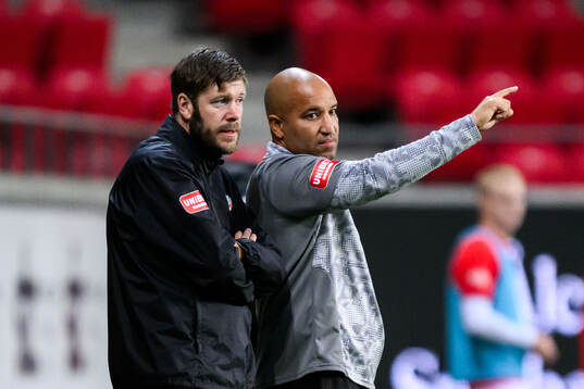 Helsingborgs assisterande tränare Max Lindén och tränare