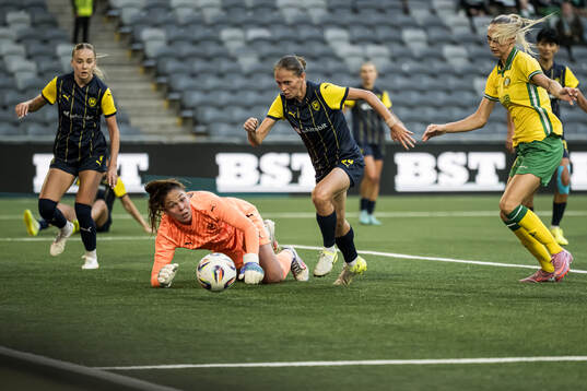 Yana Kotyk, goalkeeper Daryna Bondarchuk and Iryna Podolska