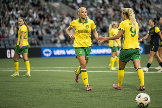 Smilla Holmberg and Anna Jøsendal of Hammarby