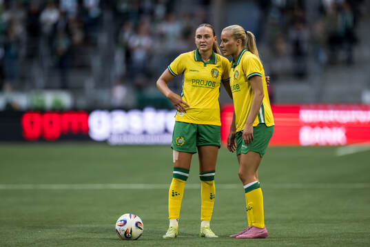 Vilde Hasund and Smilla Holmberg of Hammarby