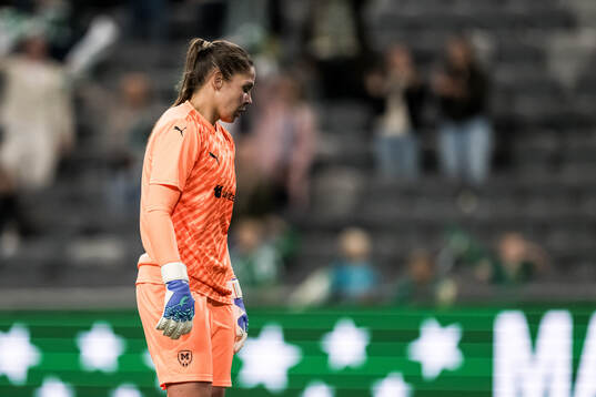 Goalkeeper Daryna Bondarchuk of Metalist 1925 looks dejected