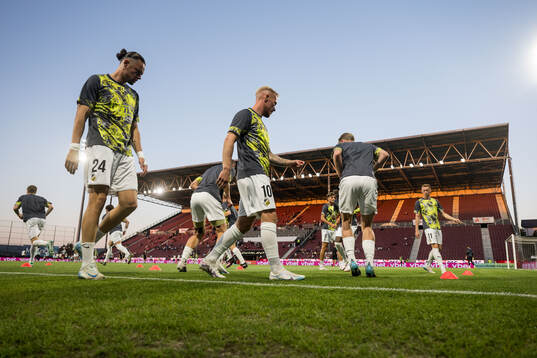 Amor Layouni and Mikkel Rygaard Jensen of Häcken