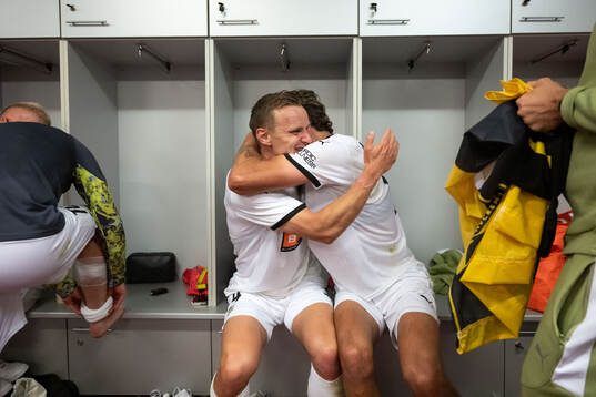 Marius Lode of Häcken and Silas Andersen of Häcken