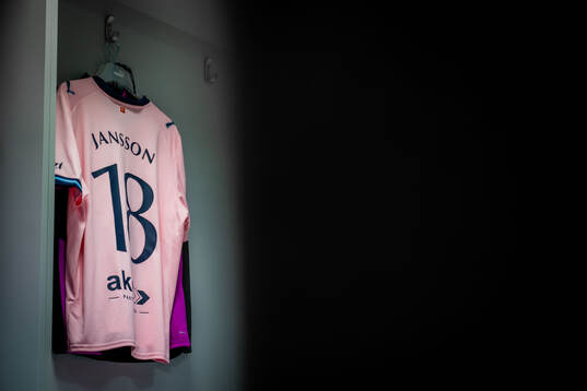 The kit of Pontus Jansson of Malmö FF in the dressing room