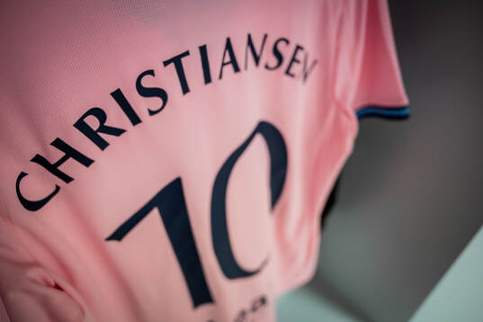 The kit of Anders Christiansen of Malmö FF in the dressing