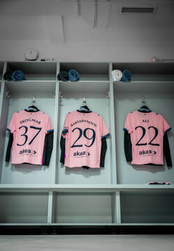 The kits of Adrian Skogmar, Sead Haksabanovic and Taha Ali