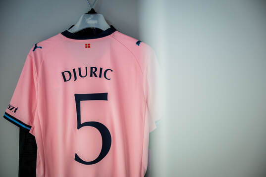 The kit of Andrej Djuric of Malmö FF in the dressing room