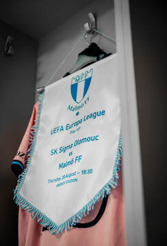 General view of the matchday pennant in the dressing room